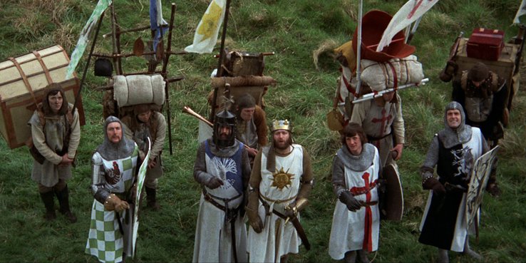 One of the opening shots of Monty Python and the Holy Grail